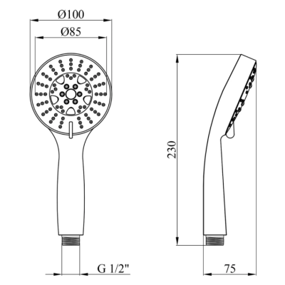 Лійка для ручного душу Kroner KRM - C721 Лійка для ручного душу Kroner KRM - C721