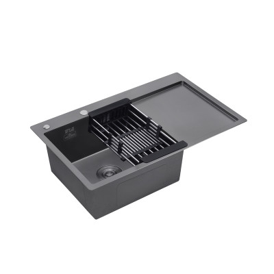 Кухонна мийка Kroner KRP Schwarze - 7849LHM PVD (3.0/1.0 мм) Кухонна мийка Kroner KRP Schwarze - 7849LHM PVD (3.0/1.0 мм)