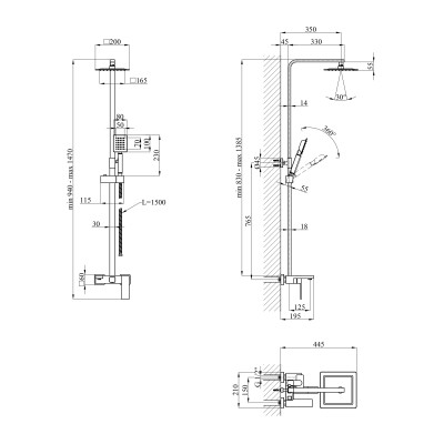 Душова система Kroner KRP Edelstahl Kubus - ESG064
