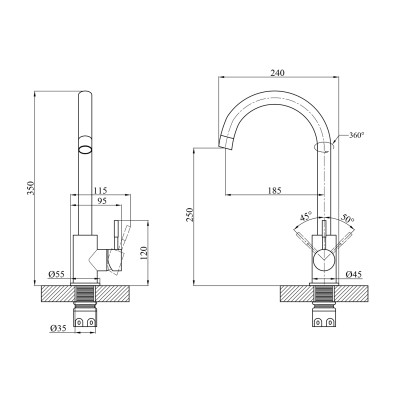 Змішувач для кухні Agua Acero - INOX035 Змішувач для кухні Agua Acero - INOX035