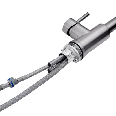 Змішувач для кухні з висувним виливом Kroner KRP Edelstahl Klassisch - PVD03917