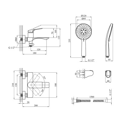 Набор змішувачів Kroner Graz-GRP060 + змішувач Graz-GRP010