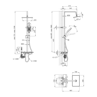 Душова система Agua Acero - AVION 04759AM