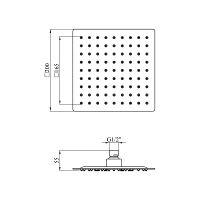 Лійка для верхнього душу Kroner KRP Edelstahl Kubus - ESG704-20 Лійка для верхнього душу Kroner KRP Edelstahl Kubus - ESG704-20