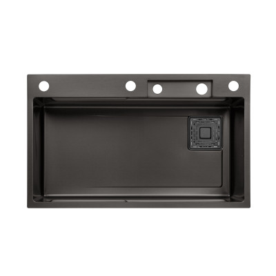 Кухонна мийка Kroner KRP Schwarze - SET7545HM PVD (3.0/0.8 мм) Кухонна мийка Kroner KRP Schwarze - SET7545HM PVD (3.0/0.8 мм)