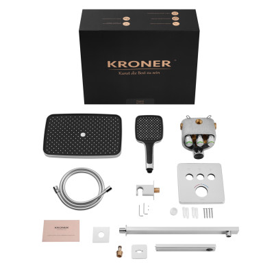 Душова система прихованого монтажу термостатична Kroner Element Thermo 211462-0101 Душова система прихованого монтажу термостатична Kroner Element Thermo 211462-0101