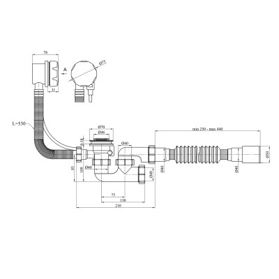 Сифон для ванни Agua BS05P 1 1/2