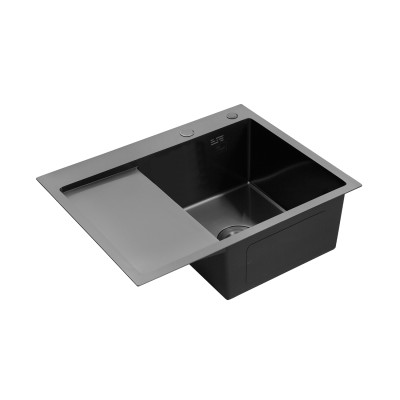 Кухонна мийка Kroner KRP Schwarze - 6350RHM PVD (3.0/1.0 мм) Кухонна мийка Kroner KRP Schwarze - 6350RHM PVD (3.0/1.0 мм)