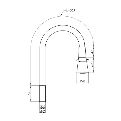 Вилив для змішувача гнучкий Kroner KRP - C803GRA Вилив для змішувача гнучкий Kroner KRP - C803GRA