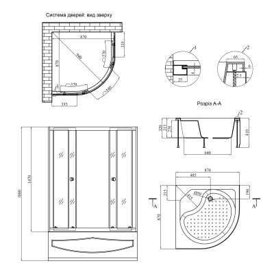 Душова кабіна Agua Cascad - S.Т.G.90x90 см