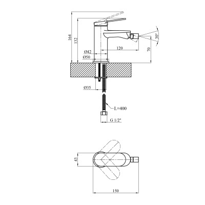 Змішувач для біде Kroner Element 211210-5301