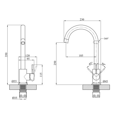 Змішувач для кухні Agua Acero - INOX035NM Змішувач для кухні Agua Acero - INOX035NM