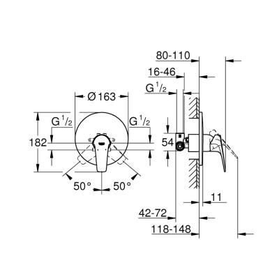 Змішувач прихованого монтажу для душу Grohe Start Flow 29116000 Змішувач прихованого монтажу для душу Grohe Start Flow 29116000
