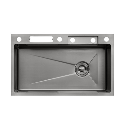 Кухонна мийка Kroner KRP Schwarze - SET7545NB PVD (3.0/0.8 мм) Кухонна мийка Kroner KRP Schwarze - SET7545NB PVD (3.0/0.8 мм)