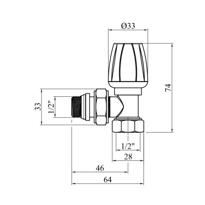 Кран вентильний радіаторний з системою антіпротечка STA 1/2 Кран вентильний радіаторний з системою антіпротечка STA 1/2