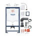 Комплект 4 в 1: Інсталяція Grohe Rapid SL 3 в 1 38772001 + Унітаз безобідковий Kroner Armada WHI513636 RIMLESS з сидінням Slim Duroplast / Soft-close / Quick relase (38772001KA513636)