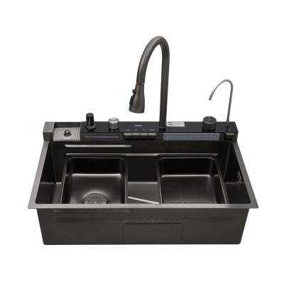 Кухонна мийка Kroner KRP Schwarze - SET7546ARTHM PVD (3.0/0.8 мм) Кухонна мийка Kroner KRP Schwarze - SET7546ARTHM PVD (3.0/0.8 мм)