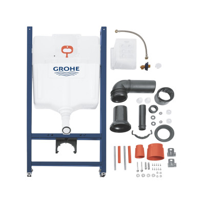 Комплект 4 в 1: Інсталяція GROHE Solido 3 в 1 3884966Q + Унітаз безобідковий Kroner Harz WHI483632 TORNADO з сидінням Slim Duroplast / Soft-close / Quick relase KH483632WHIT (3884966KH483632)