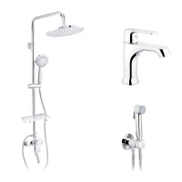 Набор 3 в 1 душова система Kroner Armada-C064K + змішувач Armada-C010 + змішувач Bidet-C082 Набор 3 в 1 душова система Kroner Armada-C064K + змішувач Armada-C010 + змішувач Bidet-C082