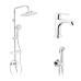 Набор 3 в 1 душова система Kroner Armada-C064K + змішувач Armada-C010 + змішувач Bidet-C082