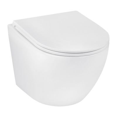 Комплект 4 в 1: Інсталяція Grohe Solido 2 в 1 38971000 + Панель змиву для унітаза Grohe Even Black 38966KV0 + Унітаз безободковий Kroner Harz WHI493736 RIMLESS з сидінням Slim Duroplast / Soft-close / Quick relase KH493736WHIR (38971966KV0KH49R)