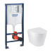 Комплект 4 в 1: Інсталяція Grohe Rapid SL 3 в 1 38772001 + Унітаз безобідковий Kroner Armada WHI513636 RIMLESS з сидінням Slim Duroplast / Soft-close / Quick relase (38772001KA513636)