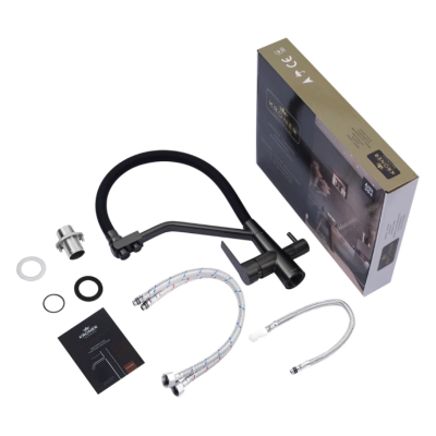 Змішувач для кухні з підключенням до фільтра Kroner KRP Edelstahl Klassisch - PVD03817BLK