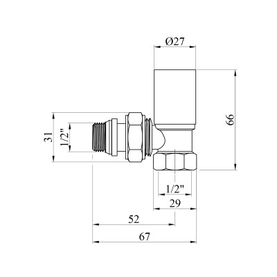 Комплект радіаторних кутових кранів верхні Karro 1/2 Комплект радіаторних кутових кранів верхні Karro 1/2