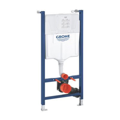 Комплект 4 в 1: Інсталяція Grohe Solido 2 в 1 38971000 + Панель змиву для унітаза Grohe Even Black 38966KV0 + Унітаз підвісний безобідковий Kroner Eifel WHI483429 TORNADO з сидінням Slim Duroplast / Soft-close / Quick relase KE483429WHIT(38971966KV0KE48T)