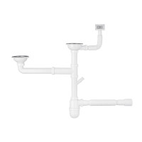 Сифон подвійний для кухонної мийки Agua KS04-1 3 1/2
