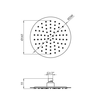 Лійка для верхнього душу Kroner KRP Edelstahl Klassisch - ESG703-20 Лійка для верхнього душу Kroner KRP Edelstahl Klassisch - ESG703-20