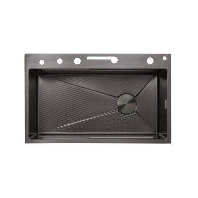 Кухонна мийка Kroner KRP Schwarze - SET7546ARTHM PVD (3.0/0.8 мм) Кухонна мийка Kroner KRP Schwarze - SET7546ARTHM PVD (3.0/0.8 мм)