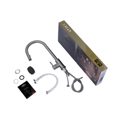 Змішувач для кухні з висувним виливом Kroner KRP Edelstahl Klassisch - PVD03915