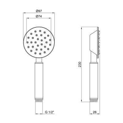 Лійка для ручного душу Kroner KRP Edelstahl Klassisch - ESG700 Лійка для ручного душу Kroner KRP Edelstahl Klassisch - ESG700