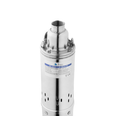 Насос глибинний шнековий Agua 4S QGD2,4-130-0,75 Hmax 130 м Qmax 40 л/хв P 750 Вт з вбудованим конденсатором