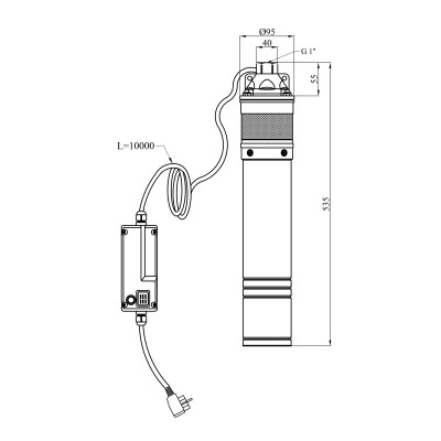 Насос глибинний відцентровий Agua 4SKM 150 Hmax 100 м Qmax 45 л/хв P 1100 Вт з пультом Насос глибинний відцентровий Agua 4SKM 150 Hmax 100 м Qmax 45 л/хв P 1100 Вт з пультом