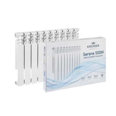 Секціі біметалевого радіатора Kroner Serene 500М 500х80х96 мм