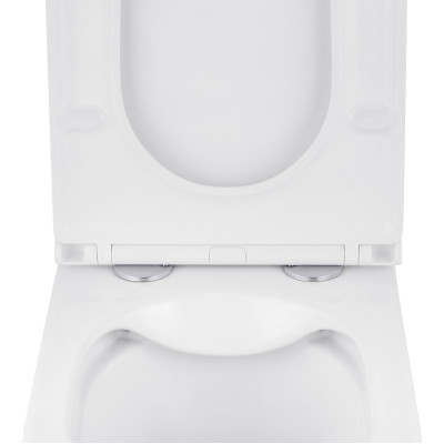 Унітаз підвісний безобідковий Kroner Eifel WHI493436 RIMLESS з сидінням Slim Duroplast / Soft-close / Quick relase (KE493436WHIR)