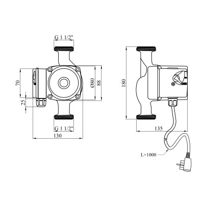 Насос циркуляційний Agua GPD 25/6-180 Насос циркуляційний Agua GPD 25/6-180