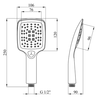Лійка для ручного душу Kroner KRP Edelstahl Kubus - SCH700 Лійка для ручного душу Kroner KRP Edelstahl Kubus - SCH700