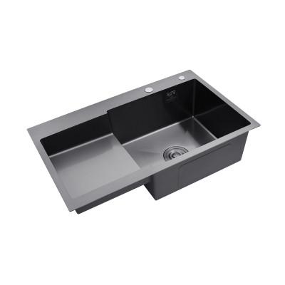 Кухонна мийка Kroner KRP Schwarze - 7848RHM PVD (3.0/1.0 мм) Кухонна мийка Kroner KRP Schwarze - 7848RHM PVD (3.0/1.0 мм)