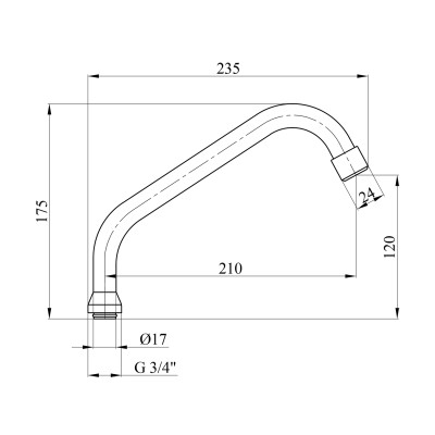 Вилив для змішувача Kroner KRM - C805 Вилив для змішувача Kroner KRM - C805