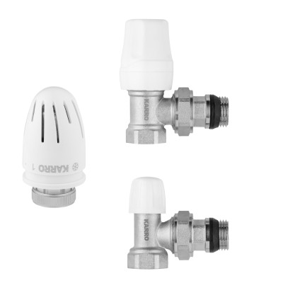 Комплект радіаторних кутових кранів Karro 1/2