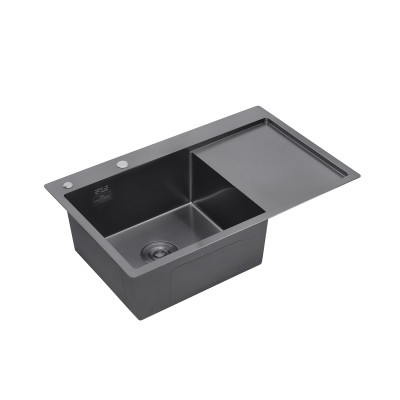 Кухонна мийка Kroner KRP Schwarze - 7849LHM PVD (3.0/1.0 мм) Кухонна мийка Kroner KRP Schwarze - 7849LHM PVD (3.0/1.0 мм)