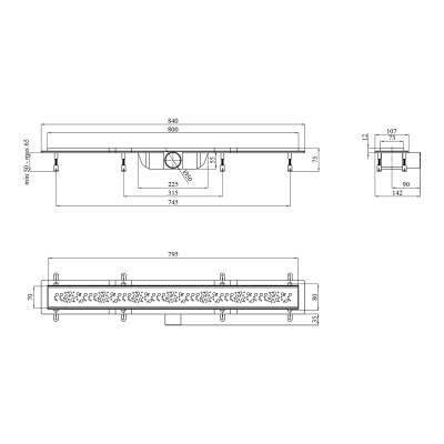 Трап лінійний Kroner KRP Harz M80 Muster Трап лінійний Kroner KRP Harz M80 Muster