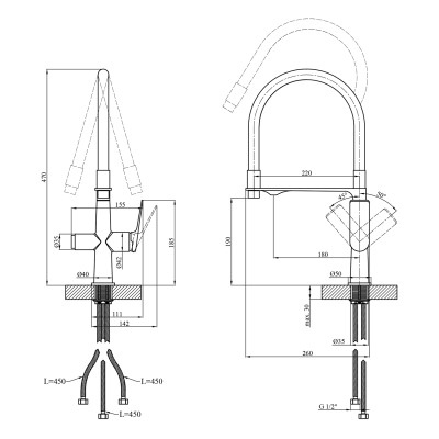 Змішувач для кухні Kroner KRP Graz - GRP03815 Змішувач для кухні Kroner KRP Graz - GRP03815