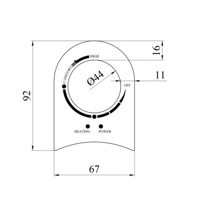Наклейка панелі керування для водонагрівача  Kroner Runder Наклейка панелі керування для водонагрівача  Kroner Runder