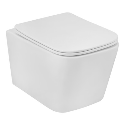 Комплект 4 в 1: Інсталяція Grohe Solido 2 в 1 38971000 + Панель змиву для унітаза Grohe Even Black 38966KV0 + Унітаз підвісний безобідковий Kroner Eifel WHI483429 TORNADO з сидінням Slim Duroplast / Soft-close / Quick relase KE483429WHIT(38971966KV0KE48T)