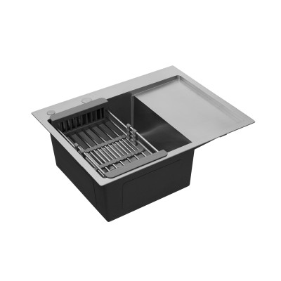 Кухонна мийка Kroner KRP Gebürstet - 6350LHM (3.0/1.0 мм) Кухонна мийка Kroner KRP Gebürstet - 6350LHM (3.0/1.0 мм)