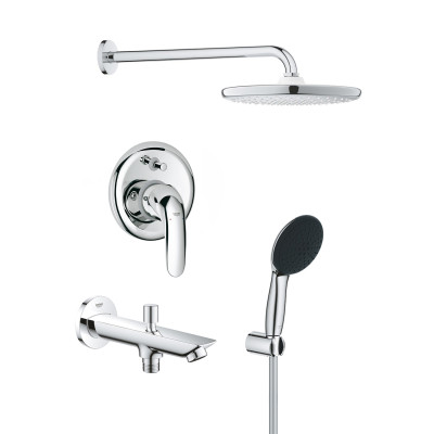Душова система Grohe Vitalio Start 250 з виливом для ванни та змішувачем Euroeco UA32747R3 Душова система Grohe Vitalio Start 250 з виливом для ванни та змішувачем Euroeco UA32747R3